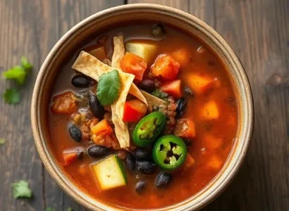 Soupe tortilla végétarienne