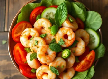 Salade de crevettes et tomates aux saveurs thaïes
