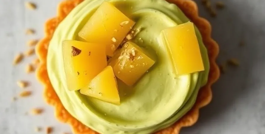 Tarte crémeuse à la pistache et ananas
