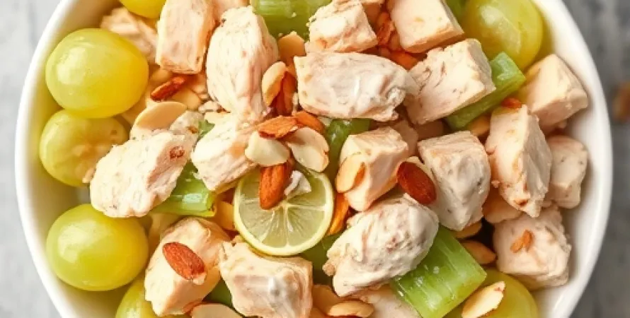 Salade de poulet aux raisins et amandes