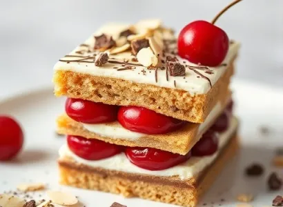 Tiramisu léger aux cerises et amandes