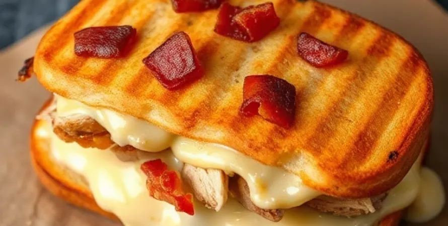 Croque-Monsieur au Poulet et Bacon Gratiné