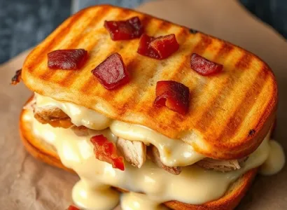 Croque-Monsieur au Poulet et Bacon Gratiné