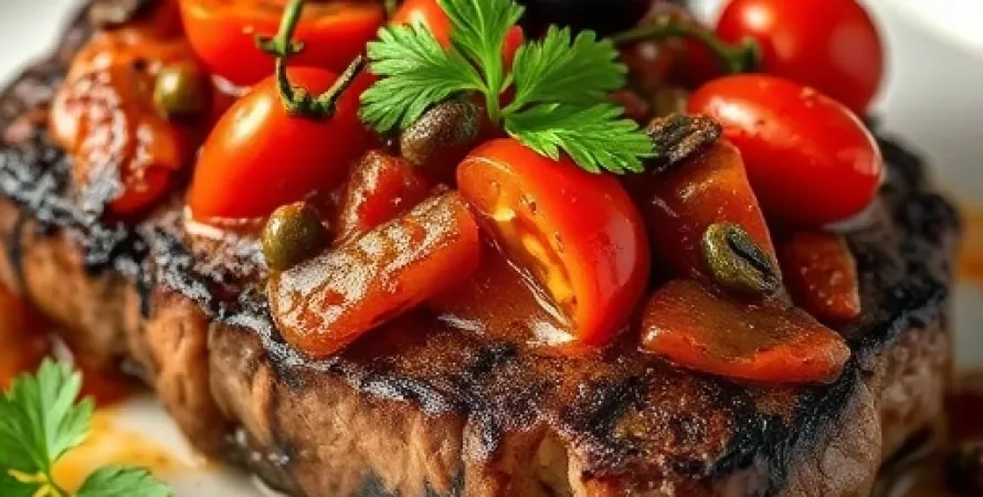 Steak à la sauce puttanesca