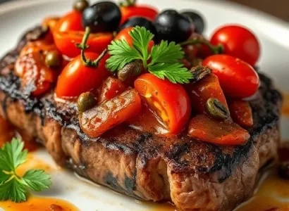 Steak à la sauce puttanesca