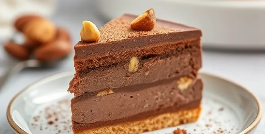 Gâteau glacé au chocolat et noisettes