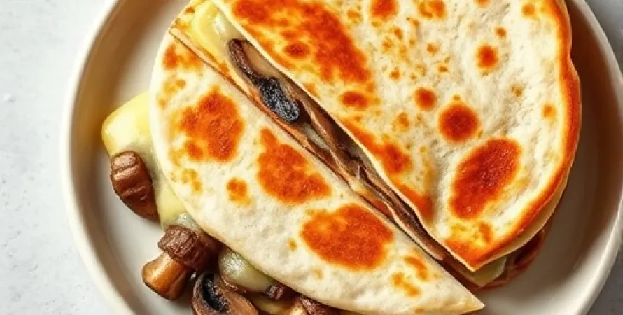 Quesadilla aux champignons et fromage Jack