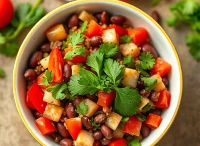Tabboulé aux haricots rouges et légumes