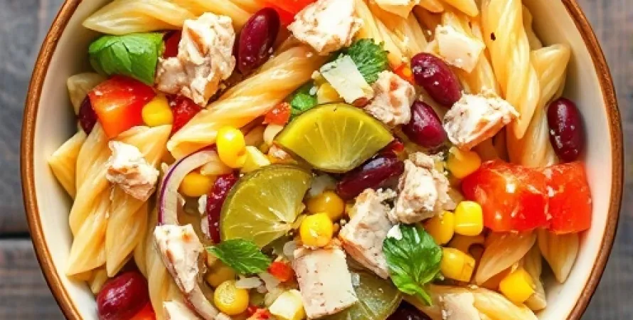 Salade de pâtes estivale au thon et légumes croquants