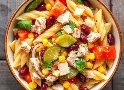 Salade de pâtes estivale au thon et légumes croquants