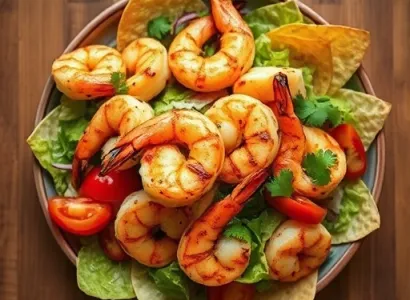 Salade de crevettes à la tequila et citron vert