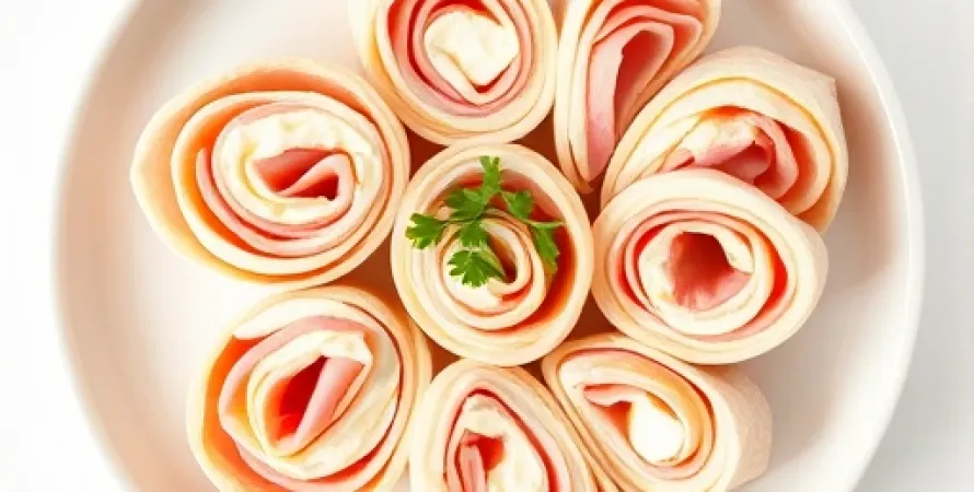 Roulés de Tortilla au Jambon et Fromage Frais