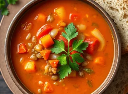 Soupe à l'orange et aux lentilles corail