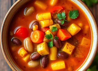 Soupe végétarienne aux saveurs mexicaines