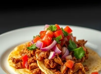 Tortillas au porc effiloché sauce barbecue