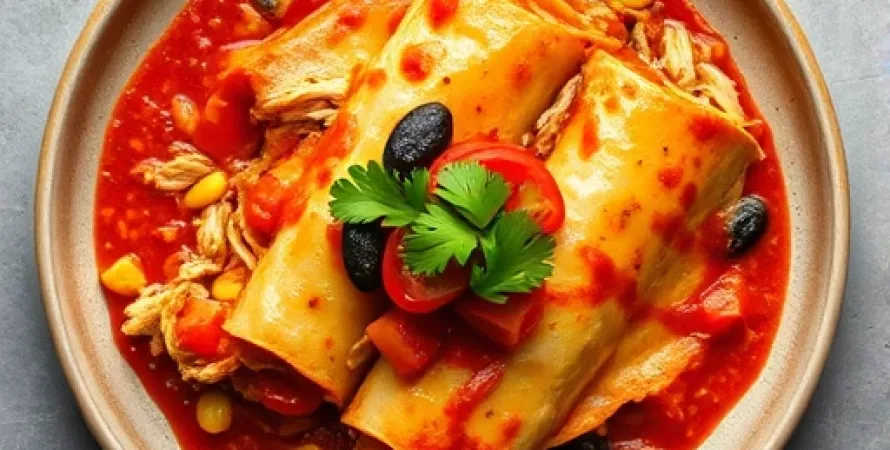 Enchiladas de poulet sans gluten et sans lactose