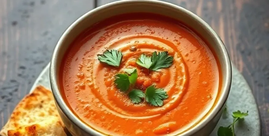 Soupe de lentilles corail à l'orientale
