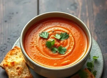 Soupe de lentilles corail à l'orientale