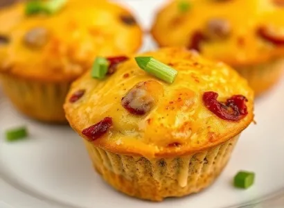 Muffins salés au cheddar et tomates confites