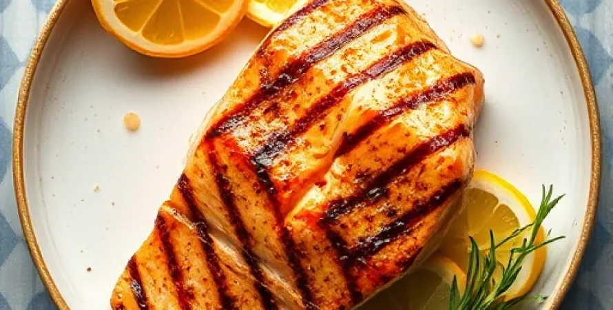 Saumon grillé au citron et gingembre