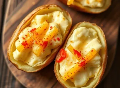 Potatoes farcies au fromage et crème