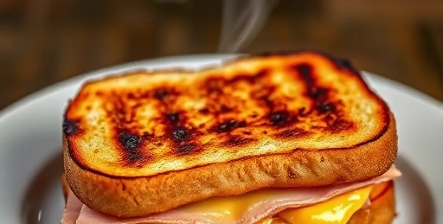 Sandwich toasté au jambon et fromage