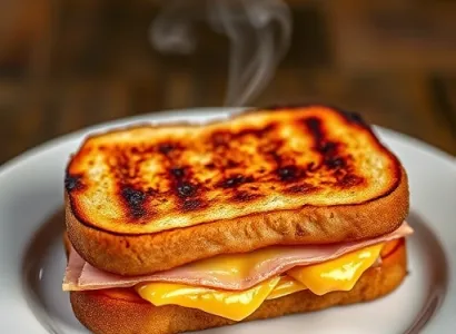 Sandwich toasté au jambon et fromage