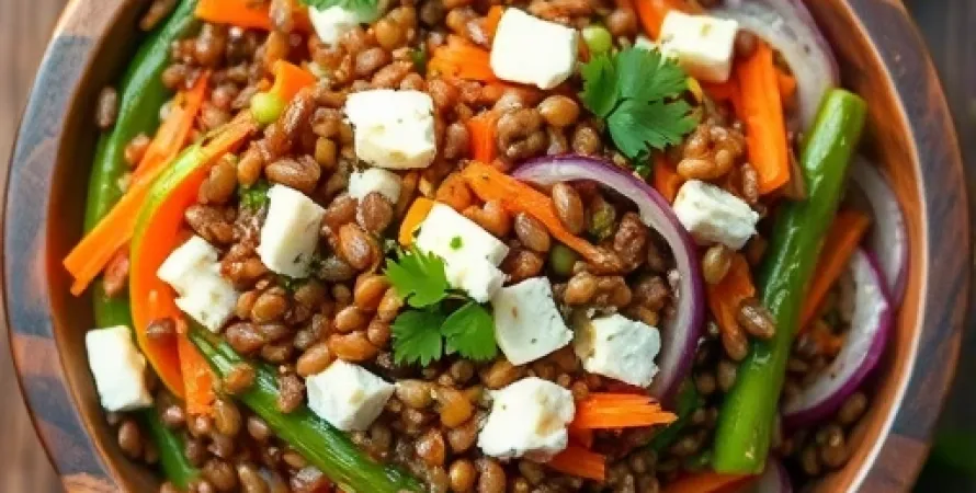 Salade de lentilles vertes à la feta