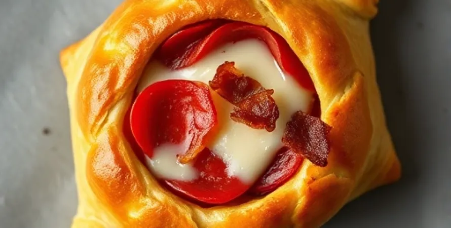 Roulés farcis au pepperoni et bacon