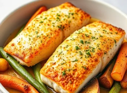 Filets de poisson gratinés au four