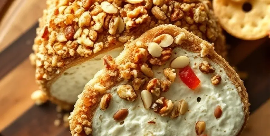 Bûche de fromage aux noix et amandes