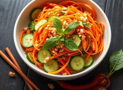 Salade thaïe aux carottes et concombres