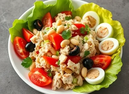 Salade de thon aux haricots blancs et tomates