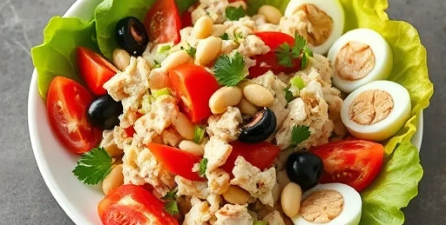 Salade de thon aux haricots blancs et tomates