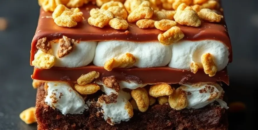 Barres chocolat-guimauve croustillantes