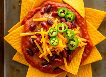 Nachos aux haricots rouges et fromage