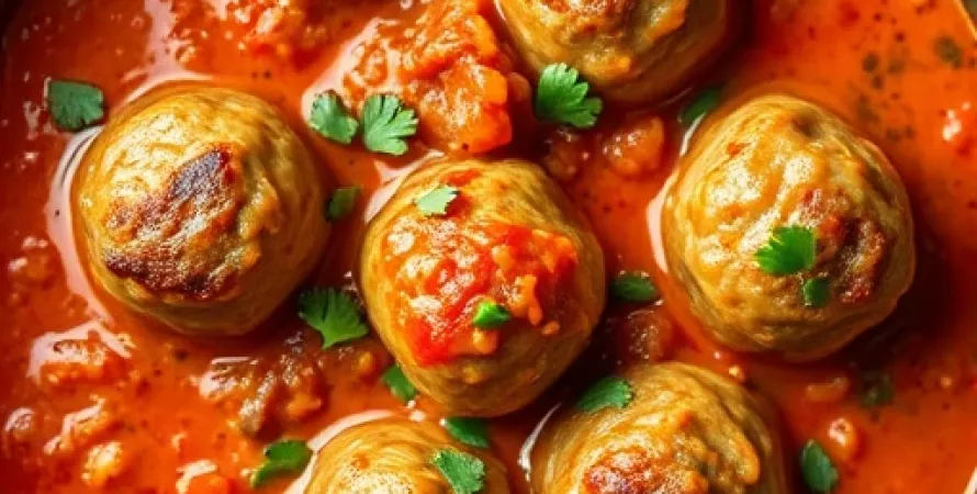Boulettes d'agneau à la sauce tomate crémeuse épicée