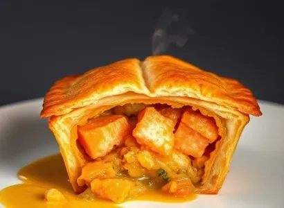 Tourte au saumon et au curry
