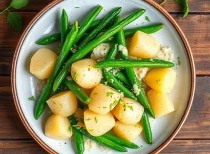 Salade de pommes de terre et haricots verts à l'estragon