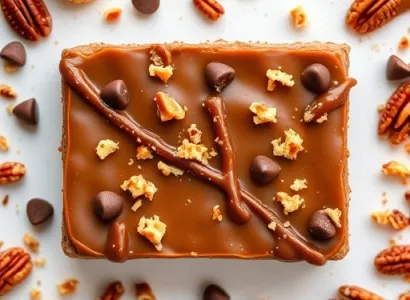 Barres croustillantes au caramel et chocolat