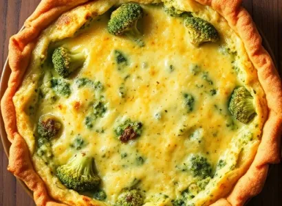 Quiche sans pâte au brocoli et fromage