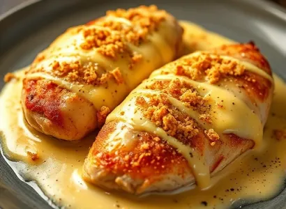 Gratin de poulet au fromage et chapelure