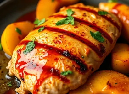 Poulet au chipotle et aux peches