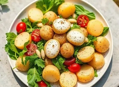 Salade de pommes de terre au lait de mouton et estragon
