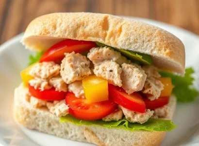 Sandwich au thon et aux fruits