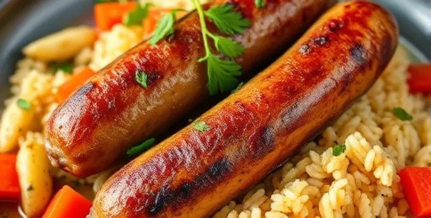Pilaf de saucisses et légumes