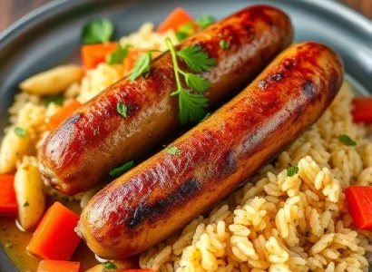 Pilaf de saucisses et légumes
