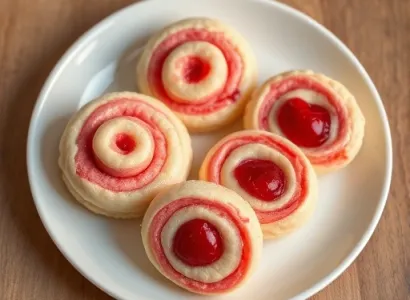 Biscuits roulés aux cerises