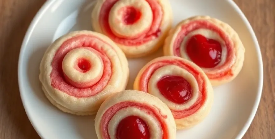 Biscuits roulés aux cerises