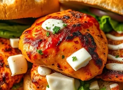 Cuisses de poulet buffalo en sandwich
